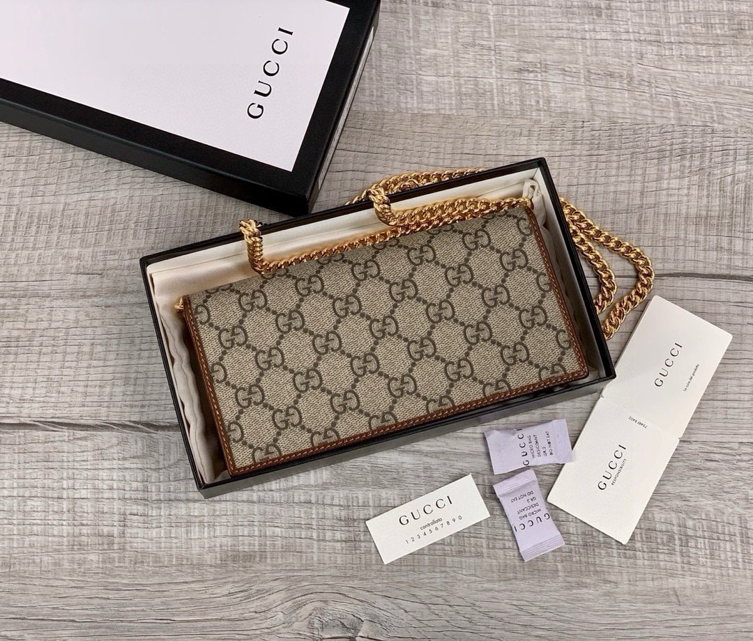 Gucci Horsebit 1955 Series Chain Wallet Brown